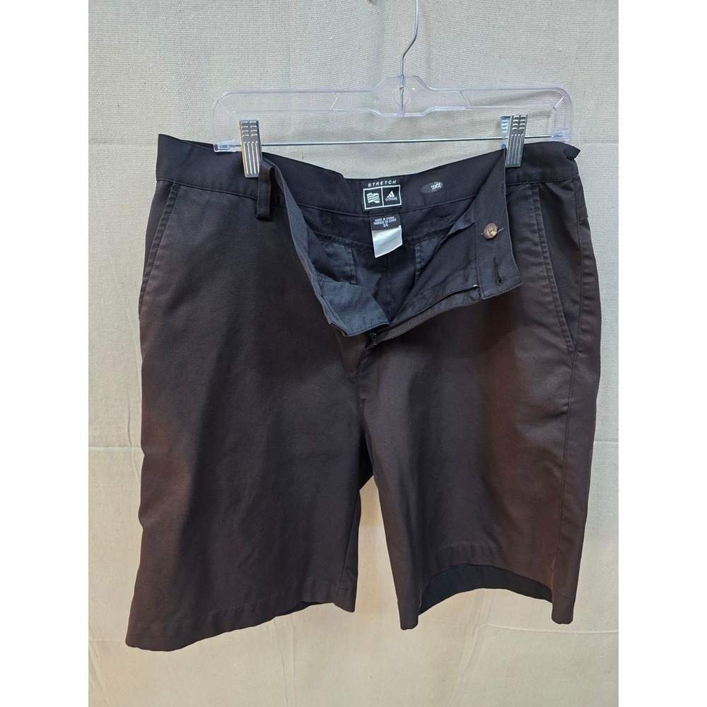 Adidas Mens Stretch Golf Shorts Black Flat Front Polyester Size‎ 34
